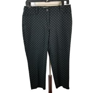 Talbots Black White Dot Signature Crop Ankle Pants Size 6